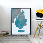 Amager by plakat hvid