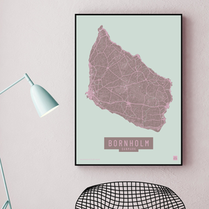 Bornholm by plakat local poster pastel