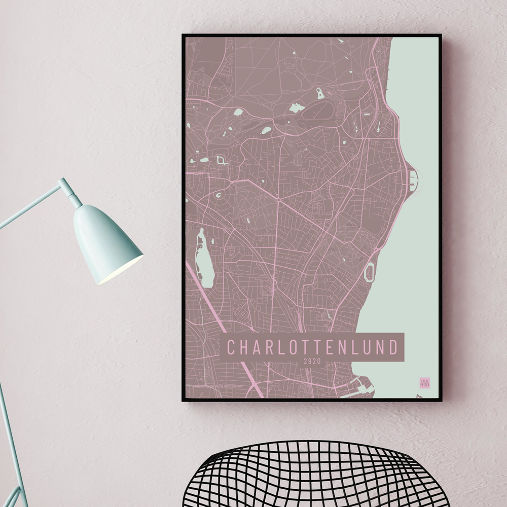 Charlottenlund by plakat local poster pastel