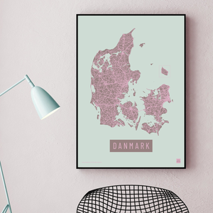 
                
                    Indlæs billede ind i galleri-fremviseren, Danmark by plakat local poster pastel
                
            