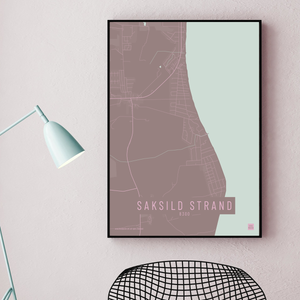 Saksild Strand by plakat local poster
